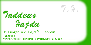 taddeus hajdu business card